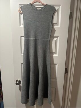 J. Crew Sleeveless Knit Midi Dress in Gray